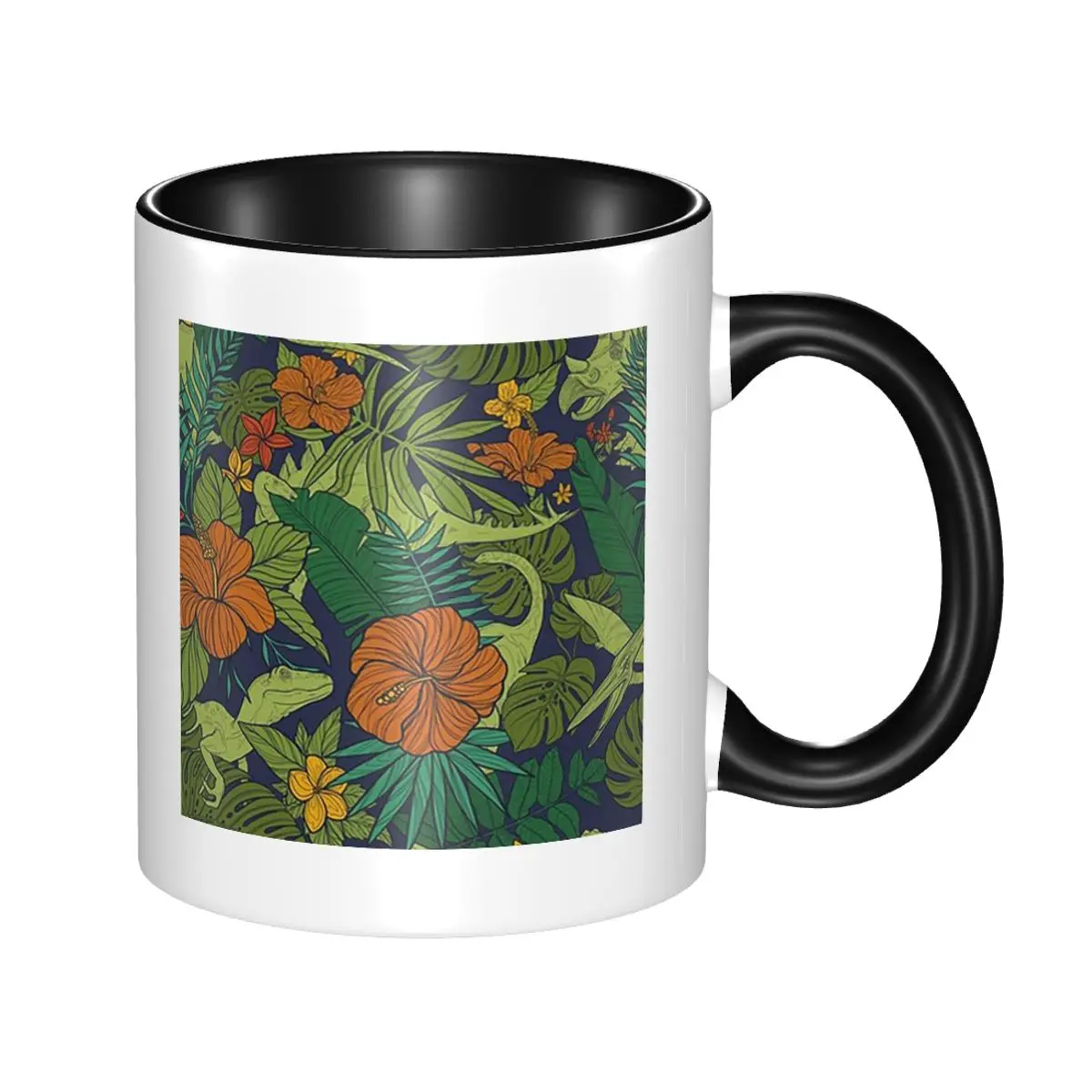 Tropical Flora And Fauna Color Mug Funny Ceramic Coffee Cups Tea Mugs Milk Cup Drinkware Gifts for Woman Man