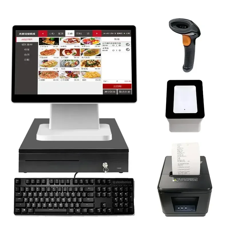 

POS System Desktop Hardware Machine Retail Point Of Sale System Linux Android All In One Cash Registers POS System