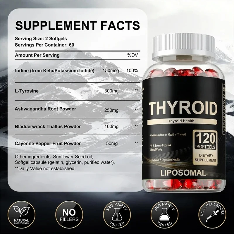 Thyroid Support - Reduce Fatigue, Promote Digestive & Thyroid Health, Improve Energy and Focus, Metabolism - Non-GMO