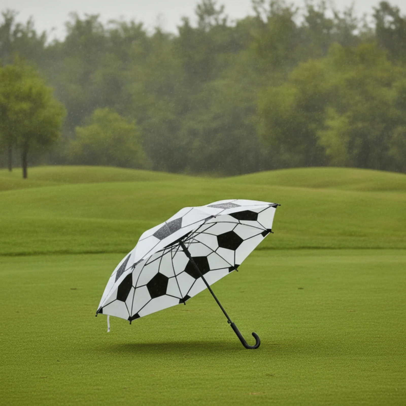 Soccer Ball Umbrella Straight-Shaft Soccer Umbrella Novelty Sporty for Children, Rainy Days, Sports Events