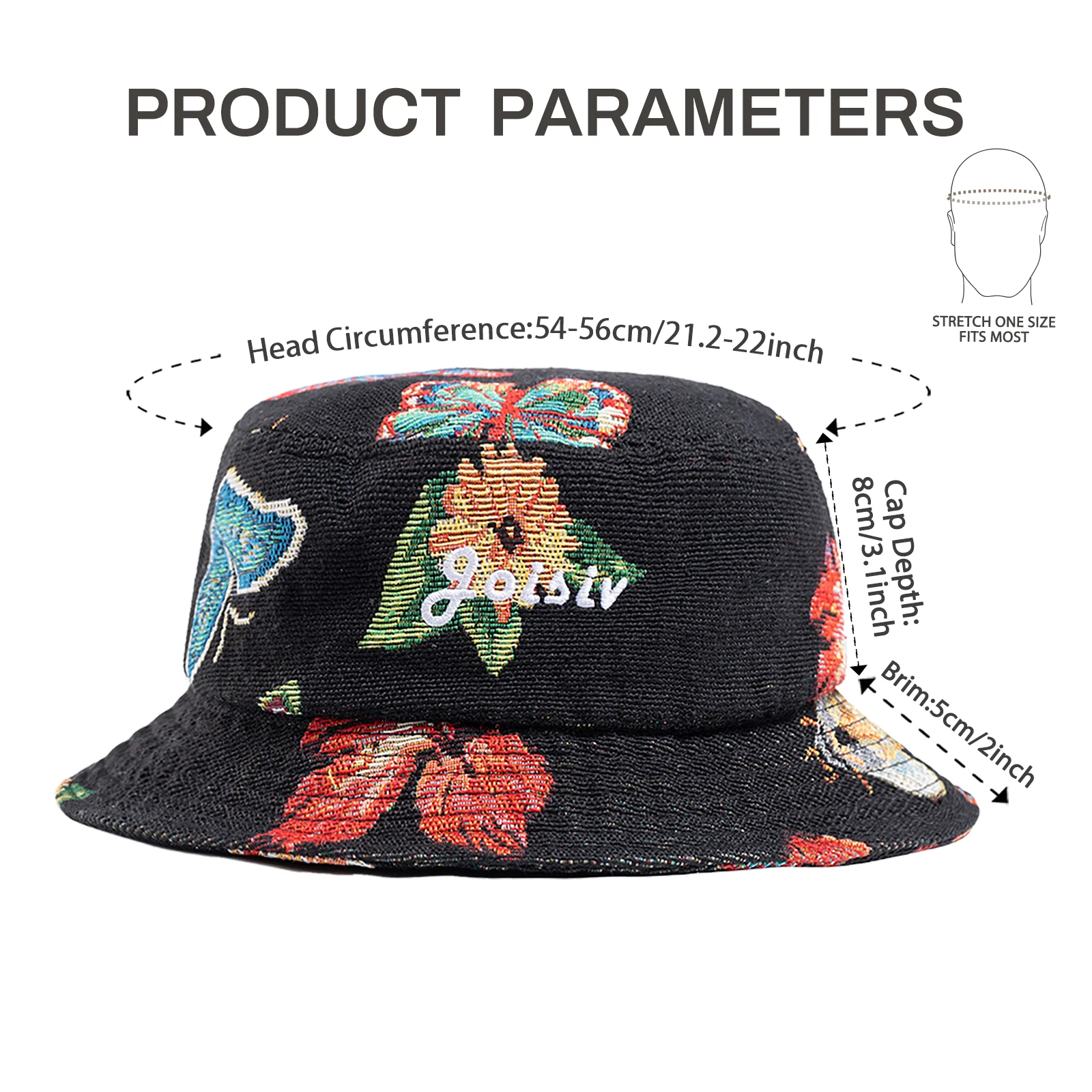 JOISIV New Fashion Printed Casual Bucket Hat, Unisex, Lightweight Breathable Cotton, Ideal for Outdoor Travel, Camping & Leisure