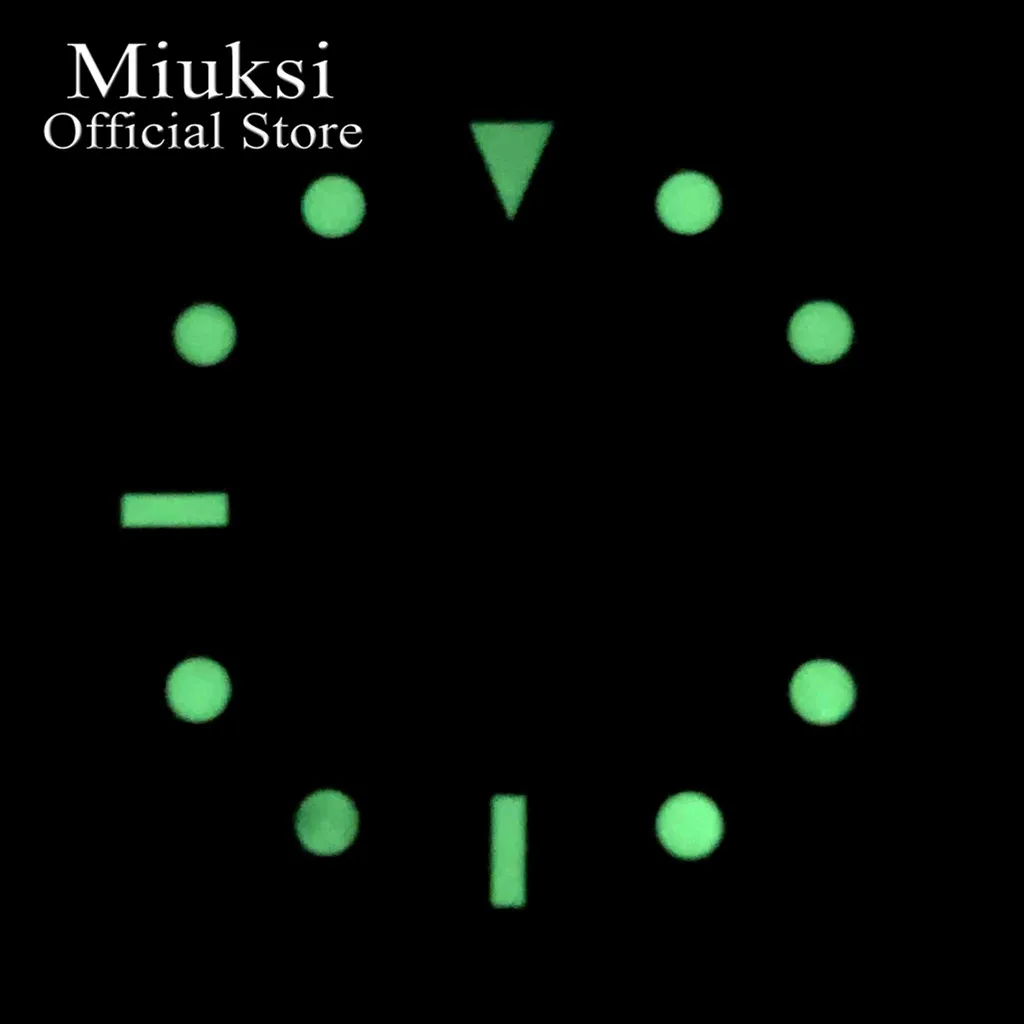 Miuksi 29mm blue green orange watch dial fit NH35 movement fit 3 o\'clock crown 3.8 o\'clock crown