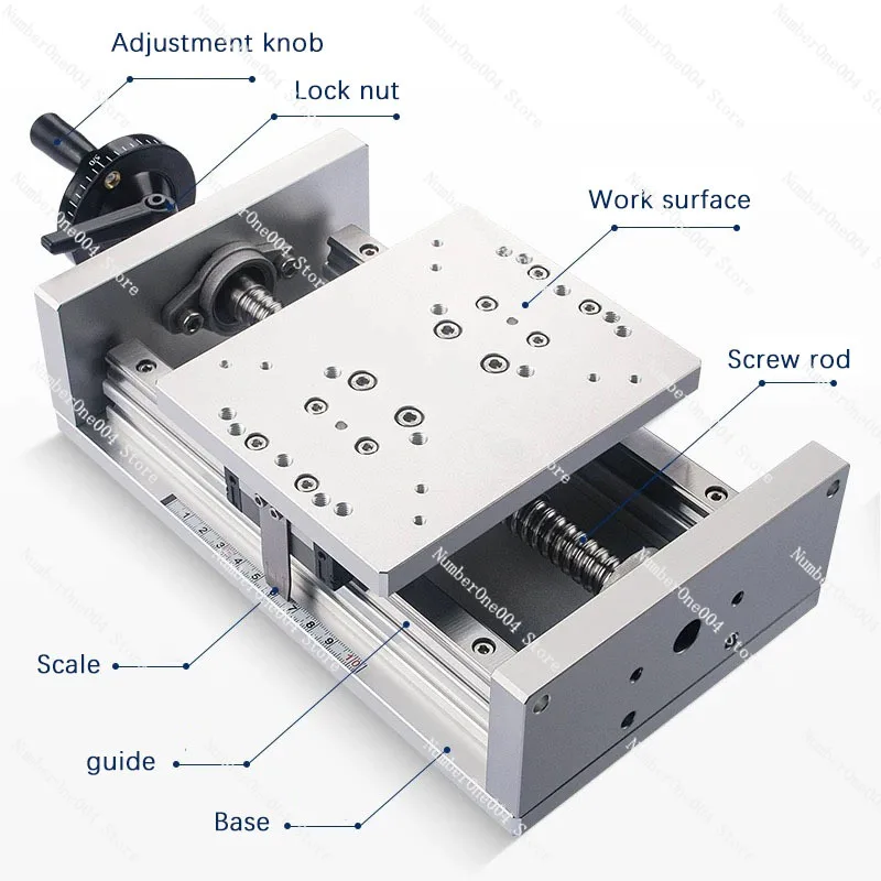 

Направляющая оси X Шариковый винт Точная настройка Раздвижной стол Прецизионный ручной рукоятка Линейный ход тяжелой нагрузки 100 мм