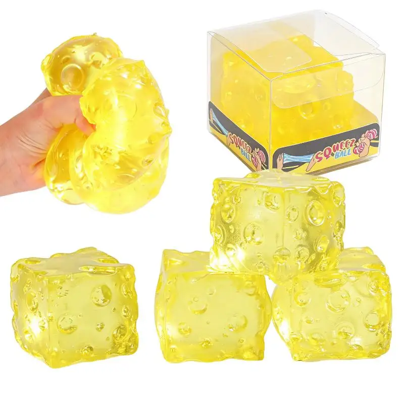 Square Honey Cheese Fidget Toy Soft Elastic Mochi Anti Stress Anxiety Relief Sensory Toy for Autistic Children