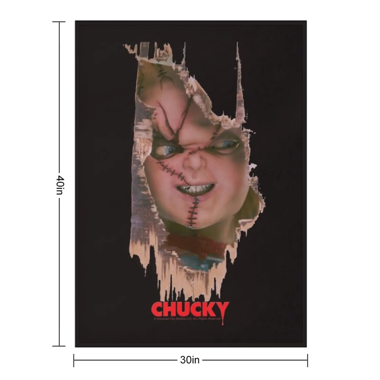 Child's Play Broken Door Here's Chucky Poster Throw Blanket Loose for winter Flannels Luxury Thicken Stuffeds Shaggy Blankets