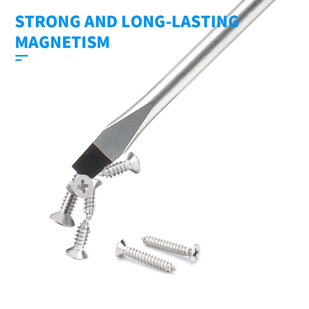 1 PC  Magnetic  Screwdriver Round Shaft Non Slip Comfortable Handle Flat Cross Screwdriver Household Repair Tool