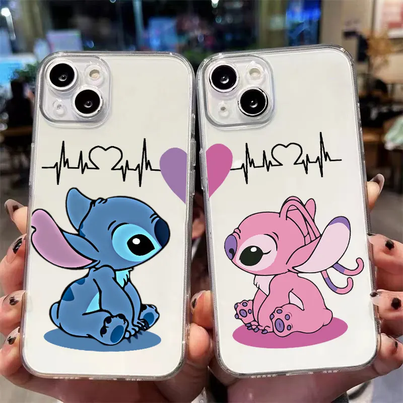 Disney Stitch Cartoon Phone Case for Samsung Galaxy A12 A22 A32 5G A52 A72 4G A71 A51 A50 A50s A21s A31 A16 A52s Clear Cover