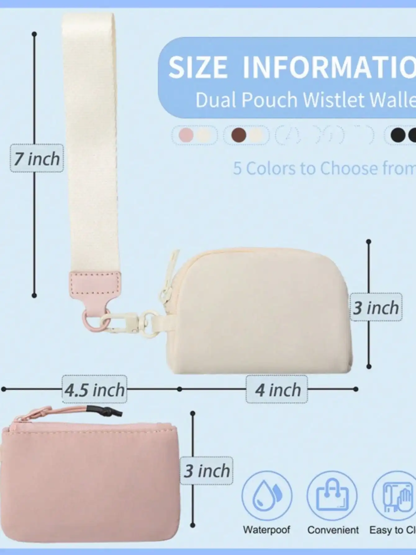 LuLu Style Women Simple Wallet Waterproof Nylon Wristlet Pouch Multifunctional For Keys Cards S Cash Fashion Key Chain Detachable & Card Holder Suitable For Sporty & Everyday Use For Women Wallet Mini Wallet Purse Wallet Wallet Keychain Coin Wallet view 3