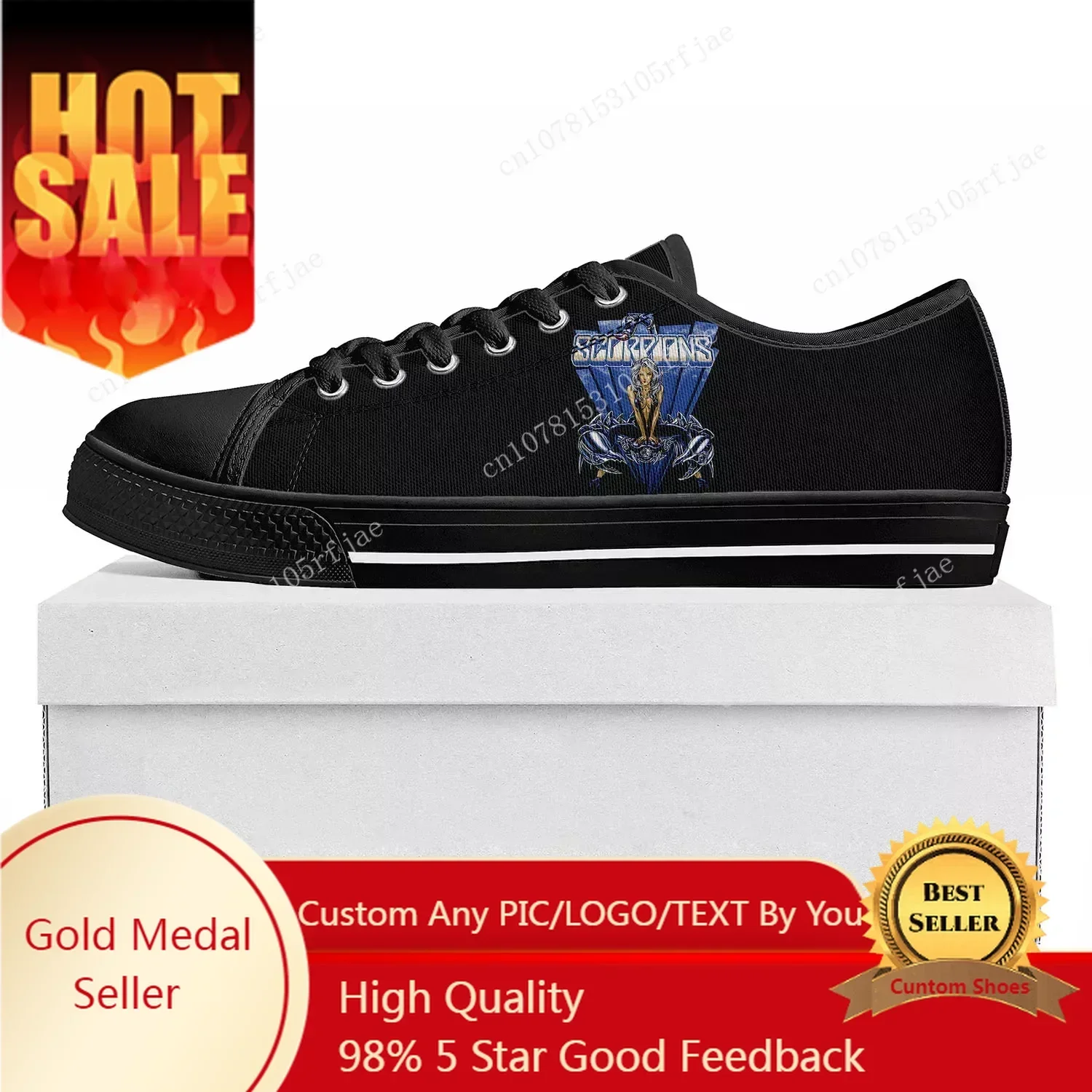 Scorpions Metal Rock Band Pop Low Top Sneakers Mens Womens Teenager Canvas Sneaker casual Couple Shoes Custom Shoe