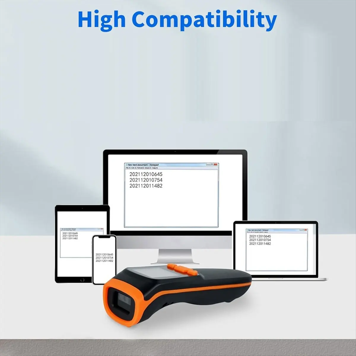 

*ABDH Wireless 2D Inventory Scanner Bluetooth QR Barcode Data Collector Portable Warehouse Inventory Reader with Display