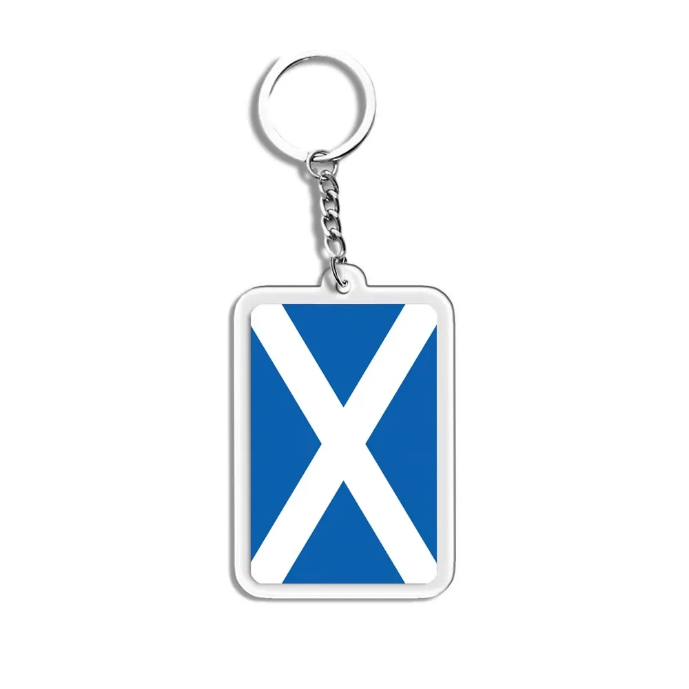 New Flag Key Chains All Countries France Switzerland Uruguay Tunisia Scotland Slovakia Spain World Flags Acrylic Keyring Gifts