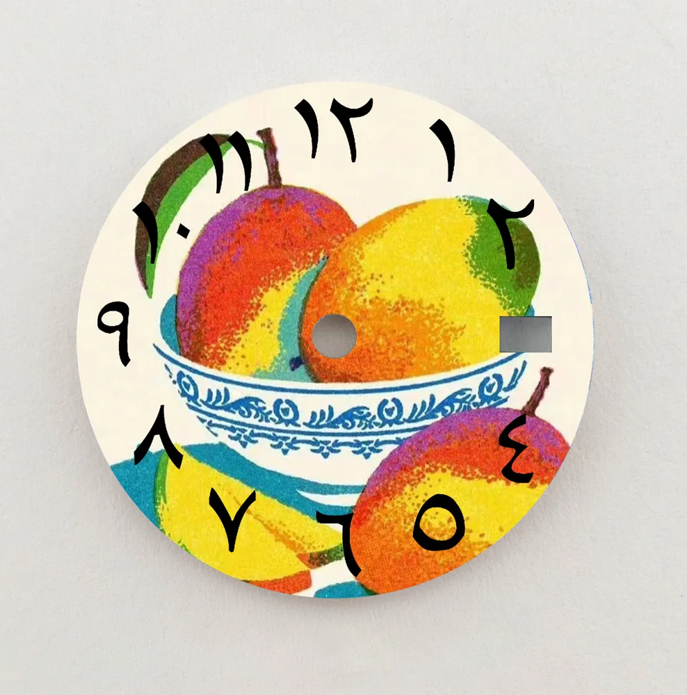 Esfera NH35 con fruta creativa, esfera con números arábigos de 28,5mm, compatible con movimiento NH35/36, piezas de reloj de repuesto, logotipo personalizado