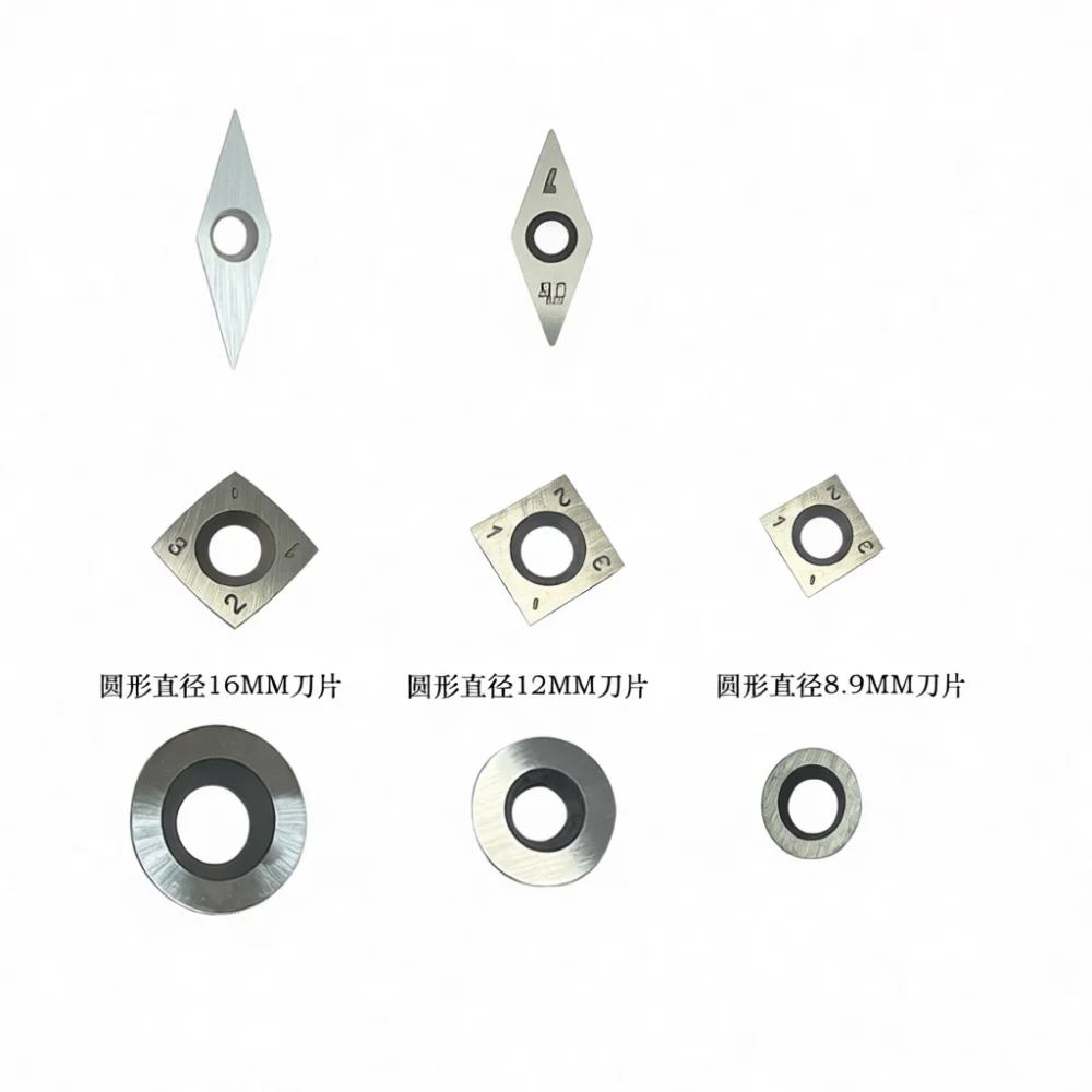 Wood Lathe Carbide Insert Cutter Blade For Woodturning Tools Finishing Roughing Hollowers Square Round Diamond Shape Tips