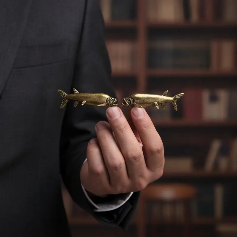 Messing-Fisch-Tierfiguren, Miniaturen, Tischdekoration, Heimdekoration, Handwerkszubehör, Vintage-Statue, Sammlerstück, Geschenk – Detail 14