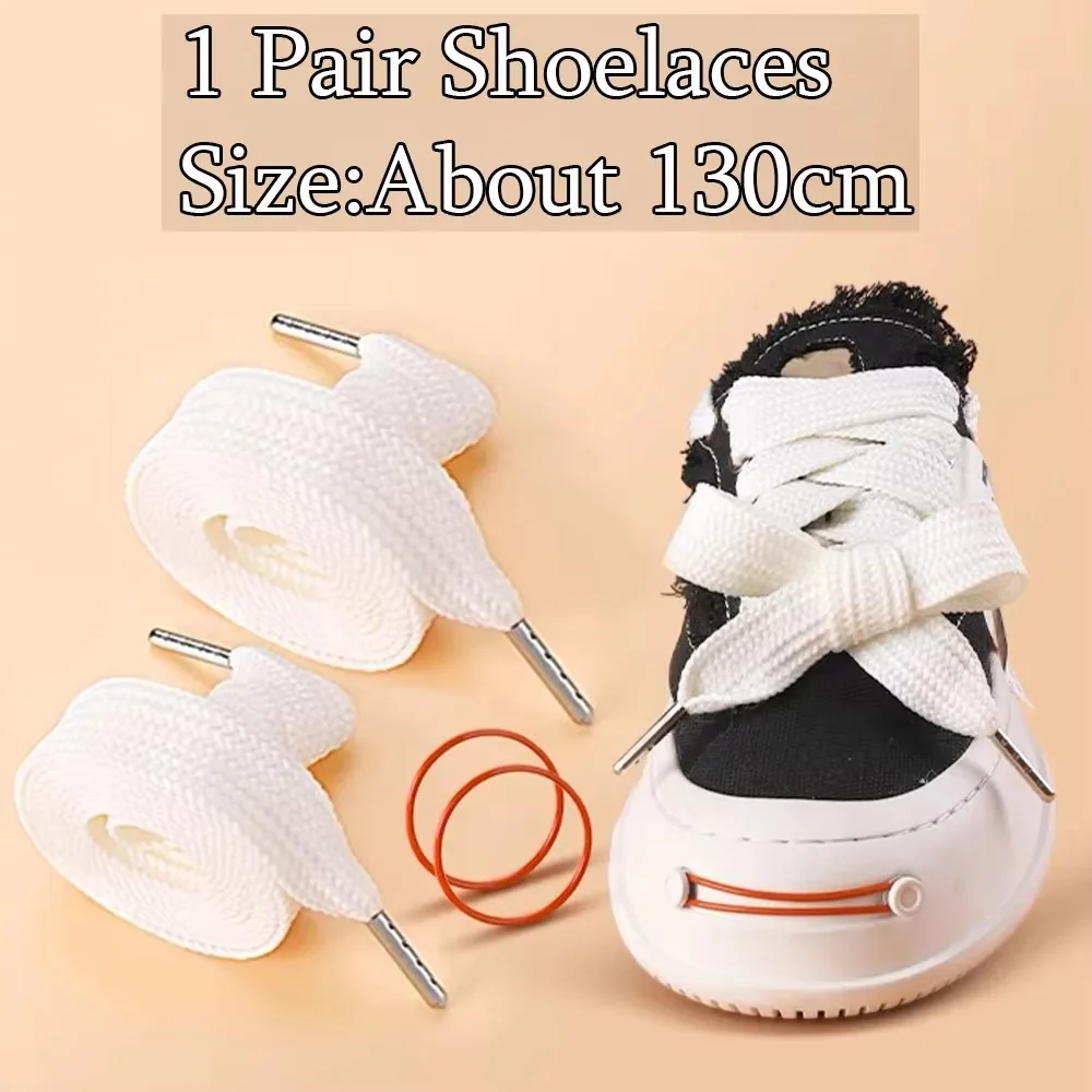 High Quality 2CM Extra Wide Shoelaces Sneakers Rope Flat Shoes Shoe Laces 130cm Soft Flat Shoelaces Shoes Accessories