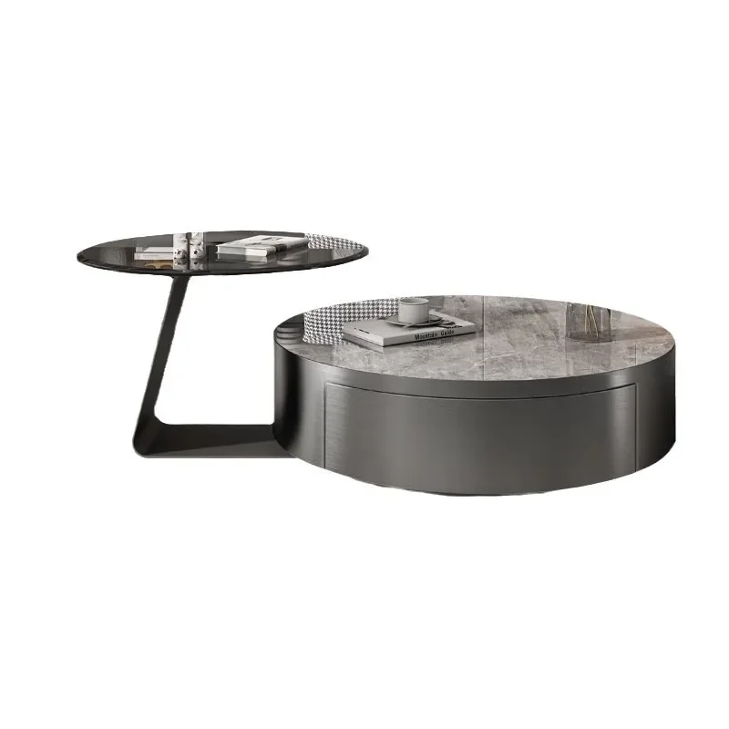 

ls 51 Light luxury modern simple living room household Italian small apartment designer round side table tea table