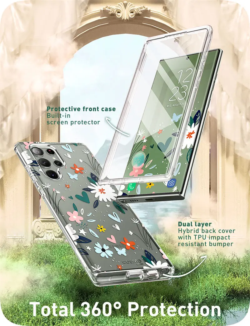 For Samsung Galaxy S23 Ultra Case 6.8“ (2023 Release) I-BLASON Cosmo Slim Stylish Protective Case with Built-in Screen Protector
