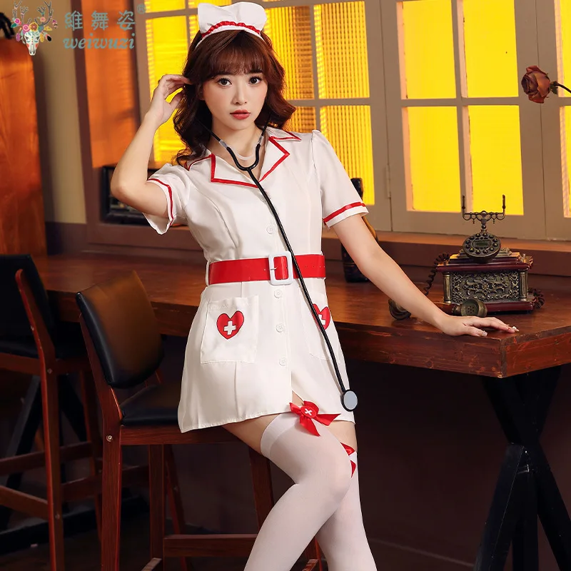 

Halloween Sexy Nurse Costume Sexi Costume Maid Lingerie Role PlayParty Dress Women Underwear Nurse Cosplay Uniform