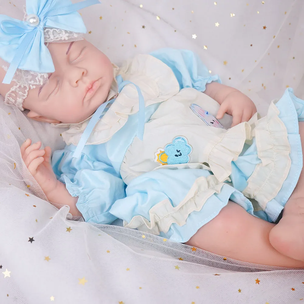 18,9-calowa duża lalka Reborn z pełnego ciała silikonowego Uroczy uśmiech Noworodkowa dziewczynka