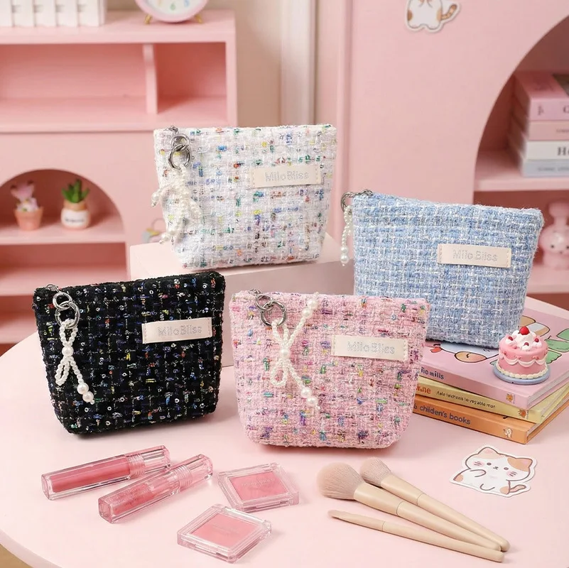Ladies' Makeup Bag Korean Exquisite Purse Portable Compact Multi Functional Storage Bag Sweet Kawaii Fashionable Versatile Coin