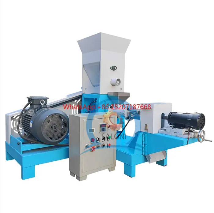 

hot sale dry floating fish feed extruder machine plant/multi pet food animal feed puffed pellet machine