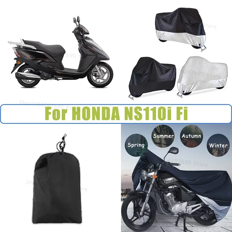 

210D Oxford Motorcycle Cover Waterproof All Season UV Protection For HONDA NS110i Fi Anti-Tear Windproof Motorbike Cover