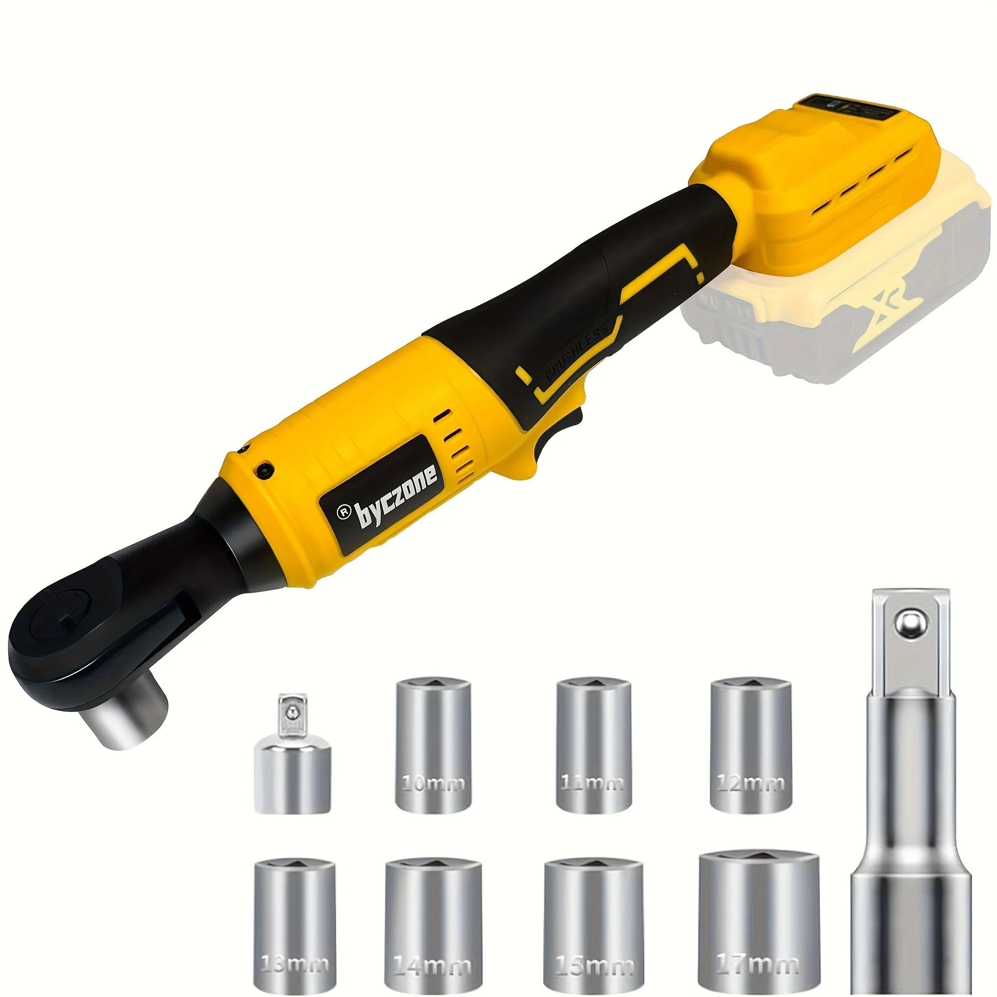 3/8'' Brushless Ratchet Wrench Electric Impact Driver 100N.M Cordless Screw Nut Repair Power Tools For DeWALT 20V Battery