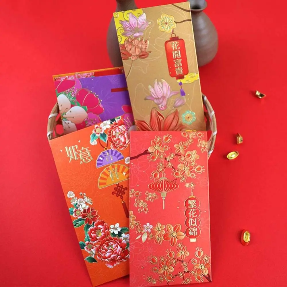 6 Stks/set Chinese Drakenjaar Rode Envelop Feestuitnodiging Briefpapier Levert Geluksgeldzak Nieuwjaarsdecoraties