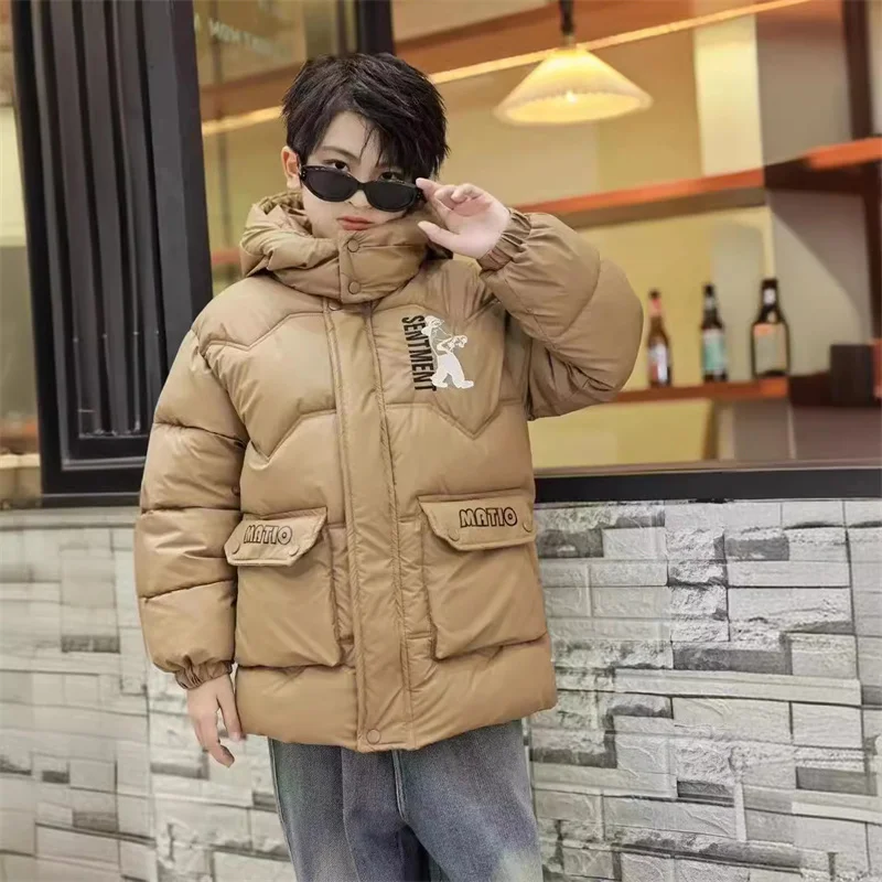 

Boys Coat Cotton Jacket Windbreak Outerwear 2024 Loose Winter Autumn Thicken Warm Cotton Christmas Gift Children's Clothing