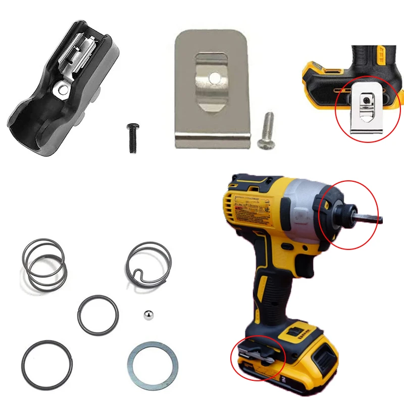 Spring Kit Tool screw fixed device for Dewalt Power Tools Lumbar buckle for Dewalt Power Tools Accessories Belt Clip Hooks