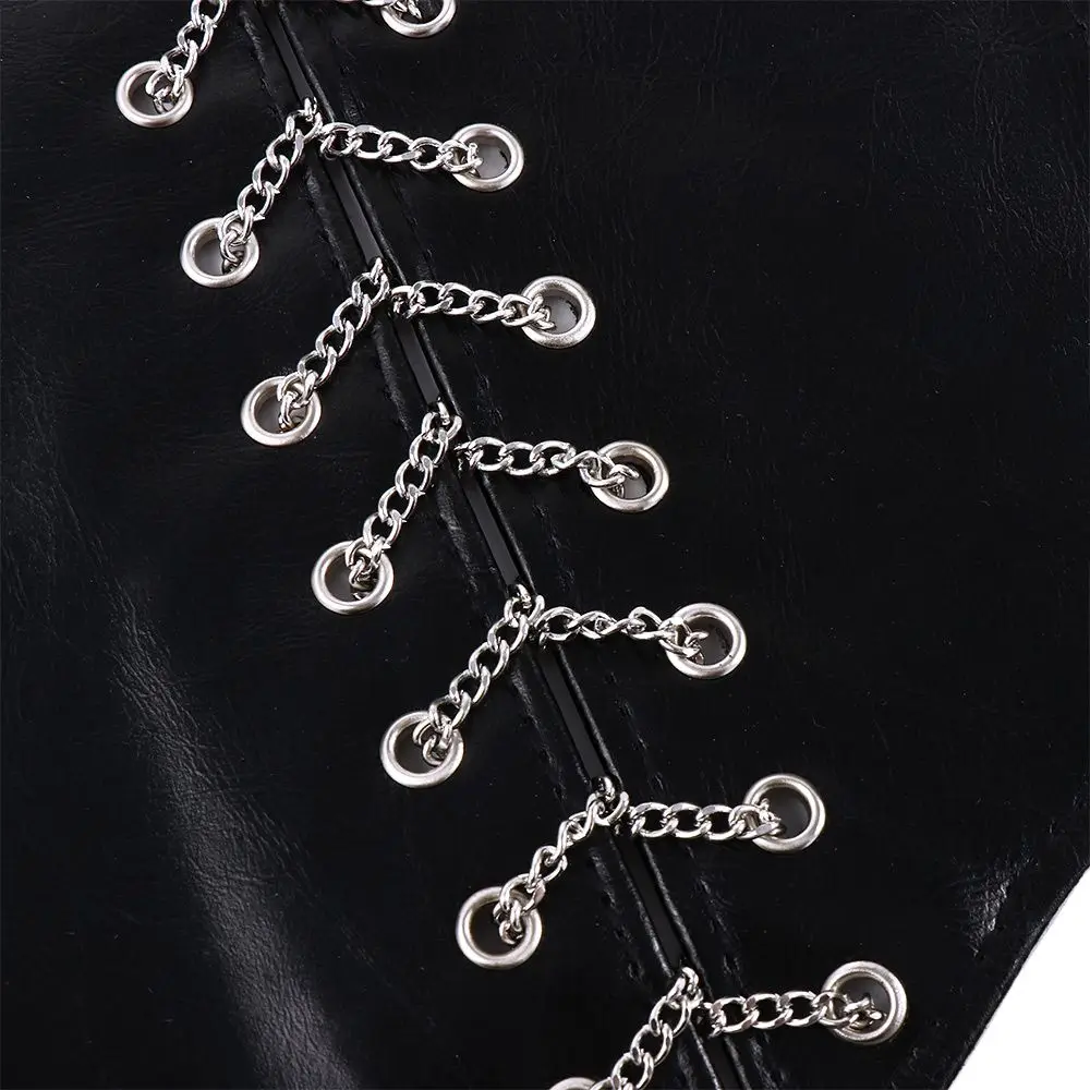Female Simple Korean PU Leather Dress Corset Female Waistband Waist Belt Butterfly Chain Cummerbunds