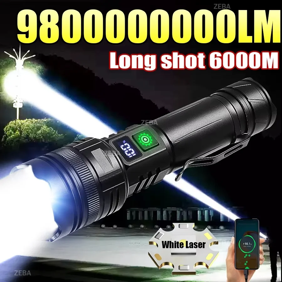 Rechargeable 9800000000LM Flashlights Super Bright Portable Ultra Power Long Range Tactical Torch Lamp Emergency Camping Lantern