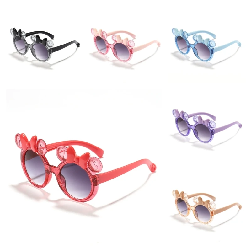 

Cartoon Mickey Minnie series cute photo concave shaped glasses anime Disney children's bow candy colored sunglasses