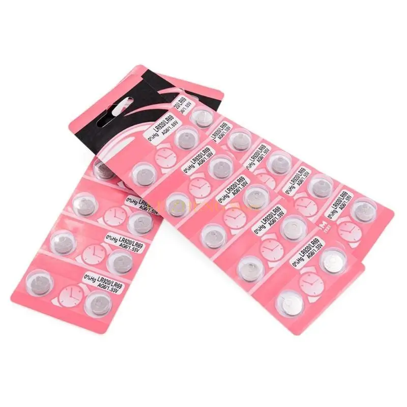 E56B 10PCS/20PCS AG6 LR920 저전력 가젯에 적합한 버튼 셀 배터리