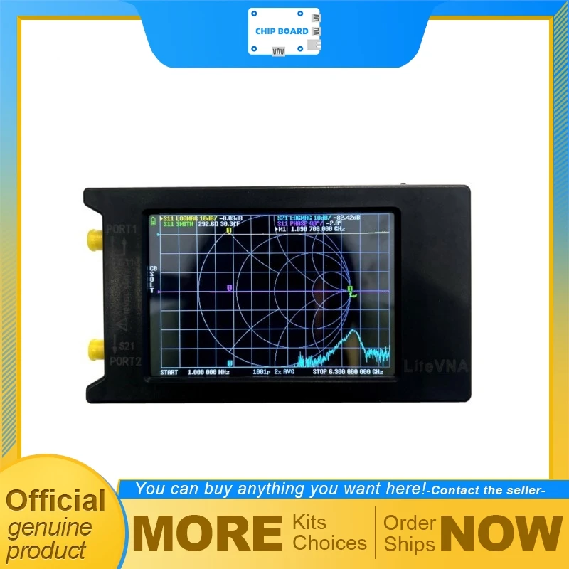 Hugen LiteVNA 64 Vector Network Analyzer, 50kHz to 6.3GHz Frequency Coverage with 4-inch Screen for RF Testing