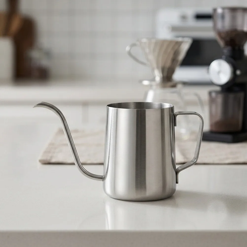 Stainless Steel Pour Over 350ml Capacity with Narrow Spout for Targeted Water Placement and Extraction Optimization