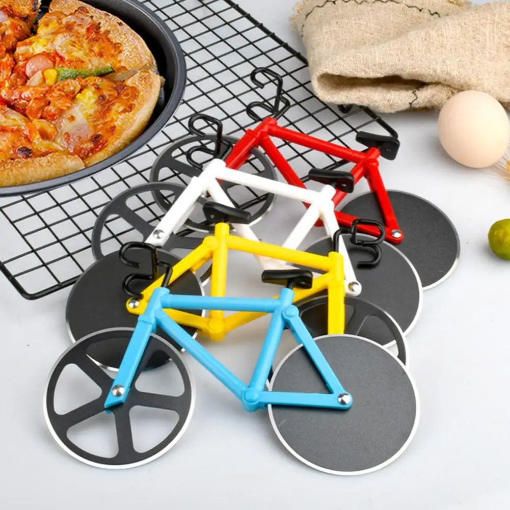 Pizza Cutter Bicycle Shaped Sharp Wheel Stainless Steel Blade Multi-functional Dough Pancake Food Slicer Kitchen Supplies