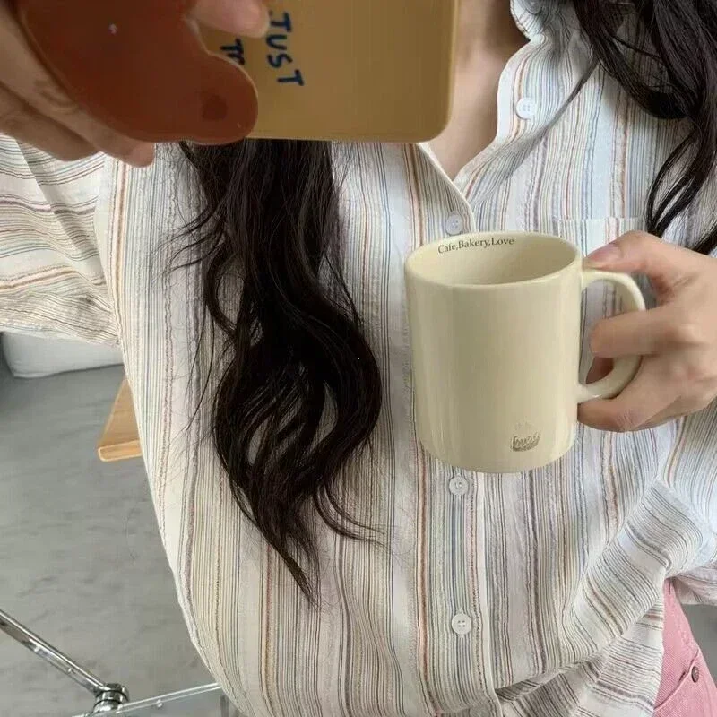 2024 vintage listrado camisas femininas moda coreana simples manga longa turn down collar blusa senhora do escritório casual solto fino topos