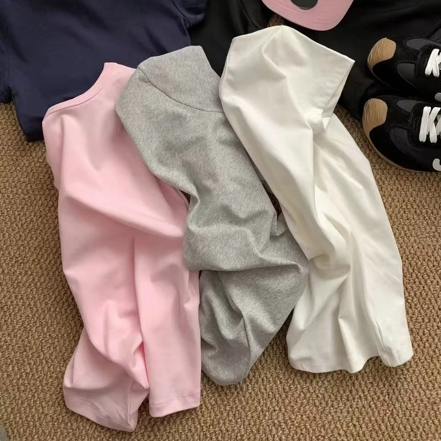 

Brand New slim-fit and slim round neck solid color letter-printed all-match short-sleeved T-shirt blouse woman