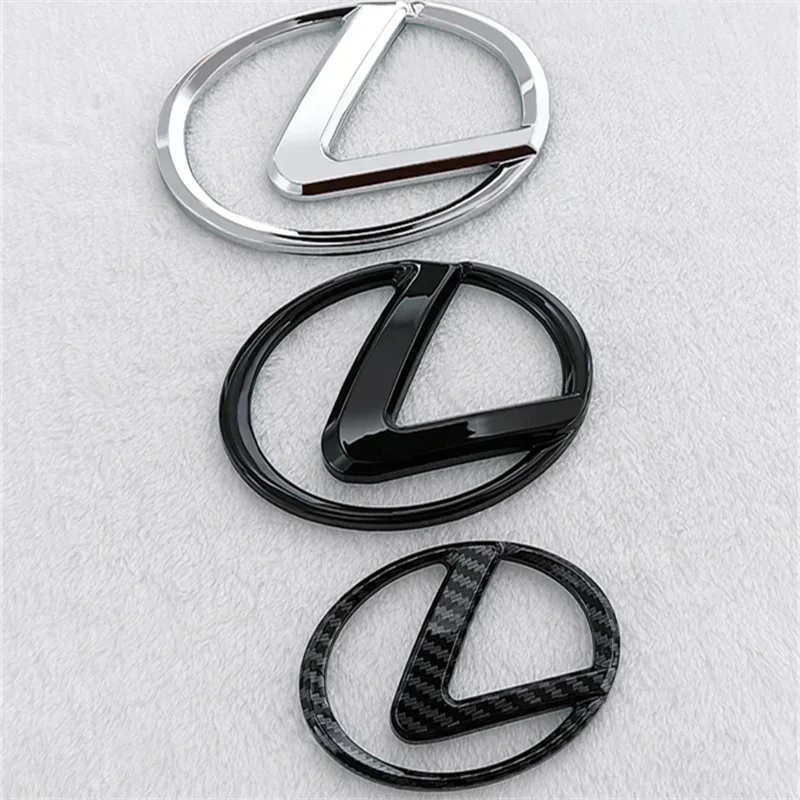 

10/11/12/13/14/15/16cm ABS Car Front Hood Grille Trunk Rear Badge Replaced 3D Sticker Black Silver Carbon Fiber Texture Emblem