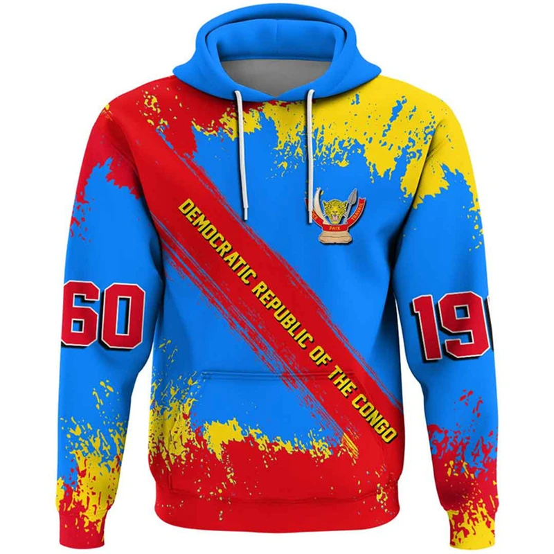 

Congo Flag National Emblem Hoodies Jacket Tracksuit Men 3D Print Oversized African Pullovers Sweatshirt Unisex Clothes Dropship