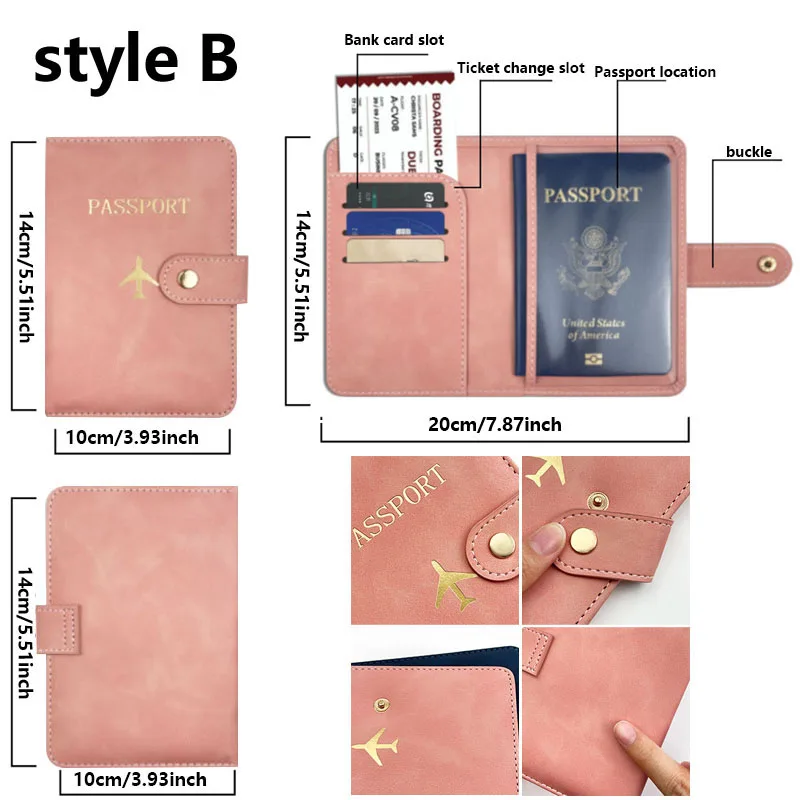Leather Passport Holder Covers Case for Travel Essentials Credit Card Wallet Passport Book for Women/Men Buckle Passport Cover view 4