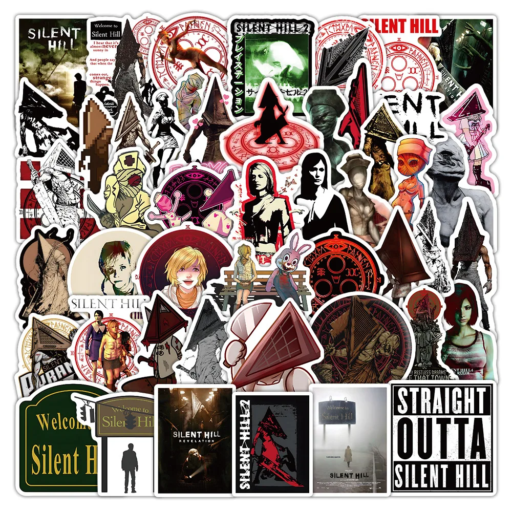 

10/54PCS Silent Hill Horror Movie Suspense Stickers Waterproof DIY Stickers Decoration Notebook Mobile Guitar Suitcase Graffiti