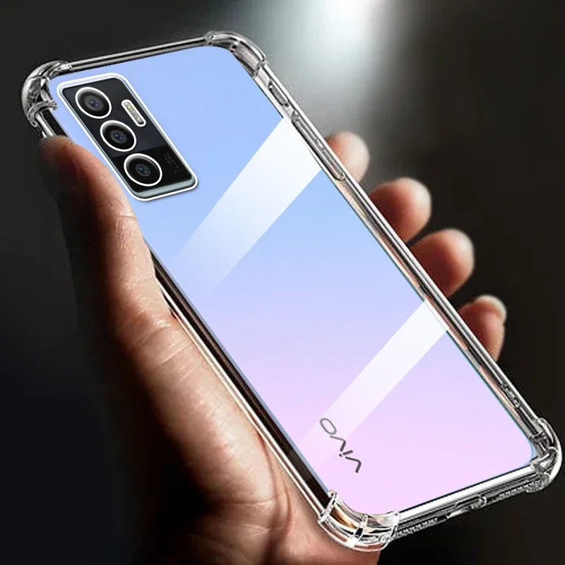 

Thickened Airbag Shockproof Clear Soft Tpu Phone Case For Vivo V23E case Transparent Back Cover V 23 E funda cases 6.44"