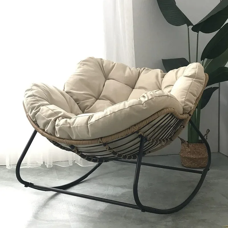 Rocking Chair Sofa Rocking Chairs Outdoor Garden Balcony Reclining Chair Leisure Lunch Break Chair Bedroom Relaxing Lounge Chair