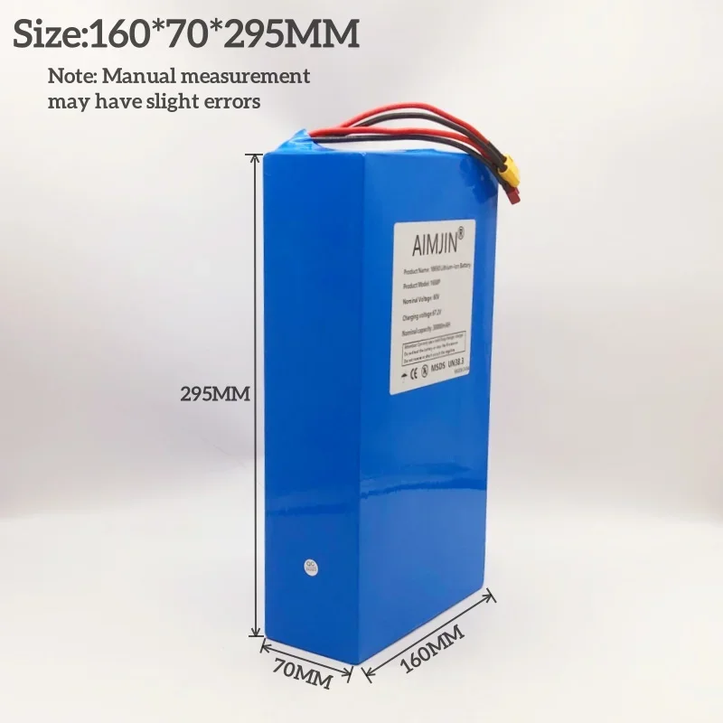 AIMJIN 60V 30Ah 16S8P 18650 lithium battery pack, advantageous battery 3000W high-power rechargeable battery