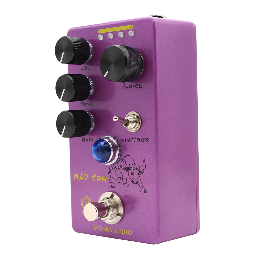 MOSKYaudio MAD COW Distortion Guitar Bass Effect Pedal Distortion Four Models With True Bypass