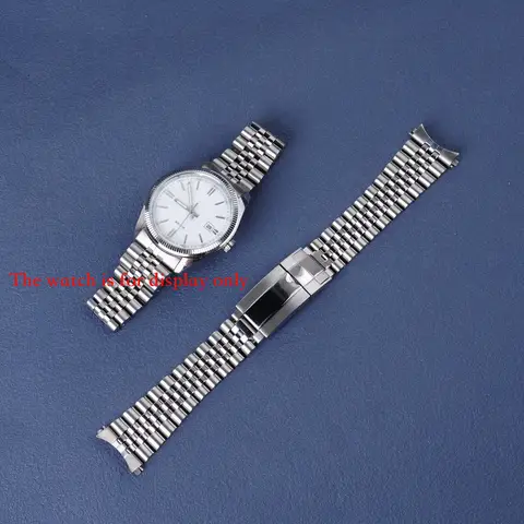 Casio MTP1302용 굴 배포 걸쇠 스테인레스 스틸 시계 밴드가 포함된 Rolamy 20mm Jubilee Hollow Endband