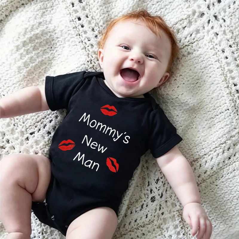 Mommy's New Man Print Newborn Baby Boys Jumpsuits Rompers Summer Soft Short Sleeve Infant Bodysuits Onesies