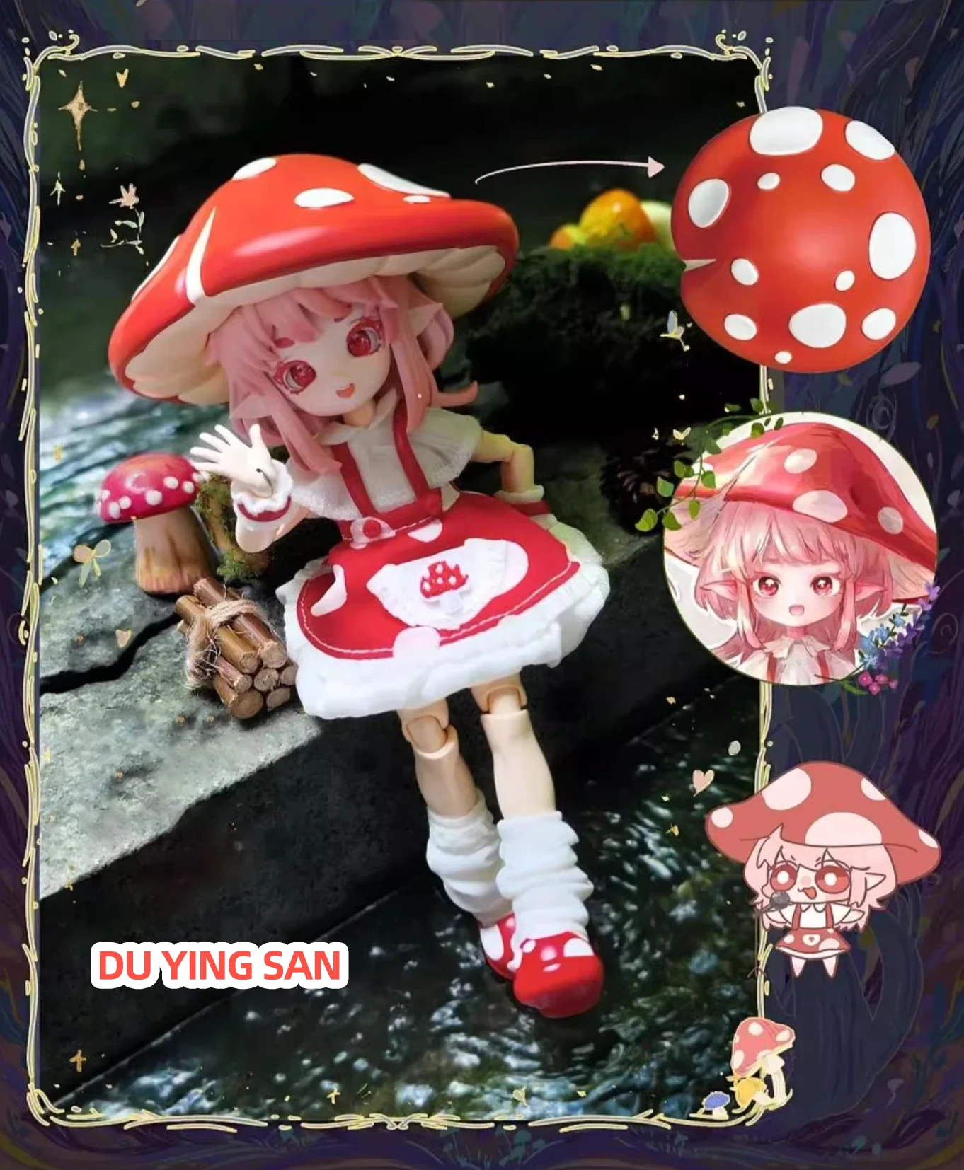 Authentische, sofort lieferbare Pilz-Fungus 1/12 BJD Blind Box bewegliche Gelenkpuppe Anime-Figur Sammlerstück Trendspielzeug Ornamente Geschenke – Detail 2